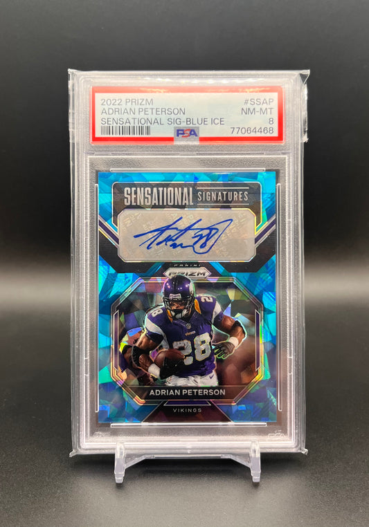 Adrian Peterson auto PSA 8
