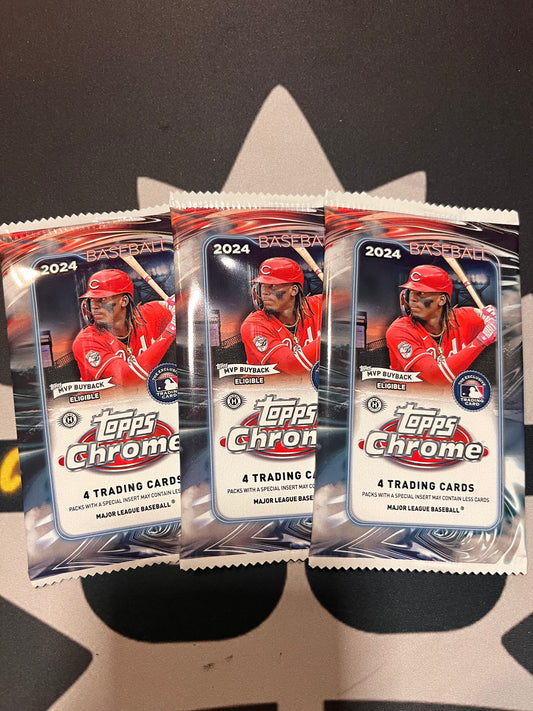 2024 Topps chrome MLB (3 packs)